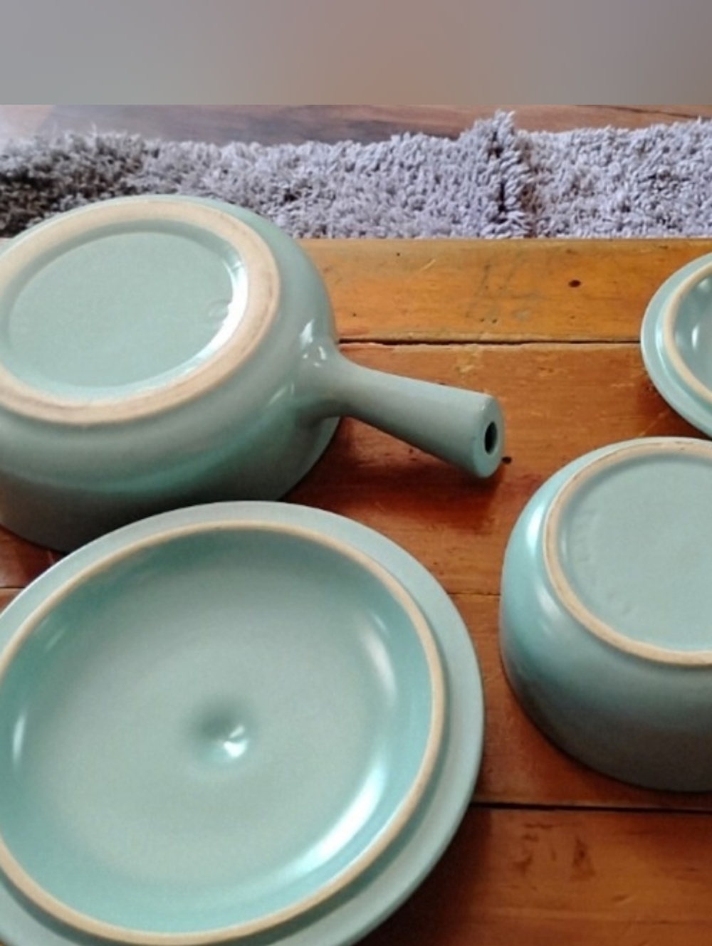 Vintage Set La Solana Pottery Sage Green Casserole Dish Pots with Lid and Handle - Picture 5 of 13